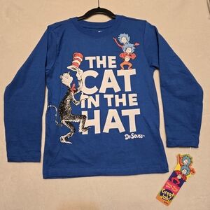 Dr. Seuss Blue 'The Cat in the Hat' Kids Shirt Size 6